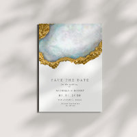 Sophisticated Pearl Agate Photo Save The Date