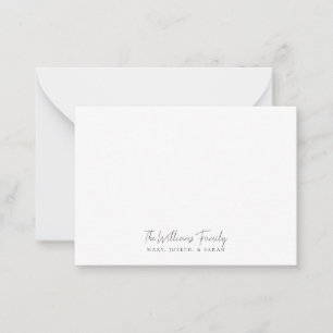 Sophisticated Personal Stationary Custom Family Card