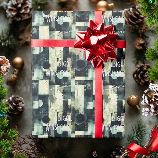 Sophisticated Personalised Silver Black Gift Wrap (Creator Uploaded)