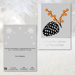 Sophisticated Pine Cone Foil Business Holiday Card