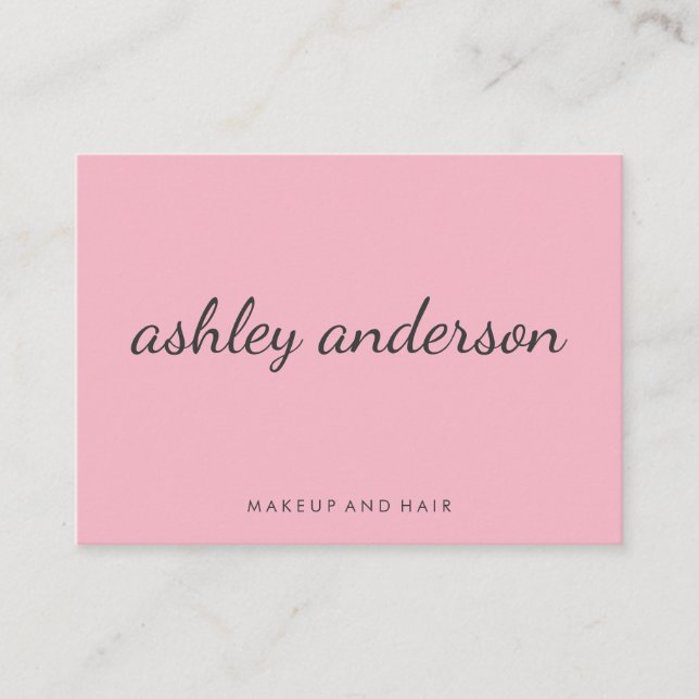 Sophisticated Pink Cursive Text Business Card (Front)