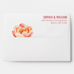 Sophisticated Pink Floral Illustration Envelope