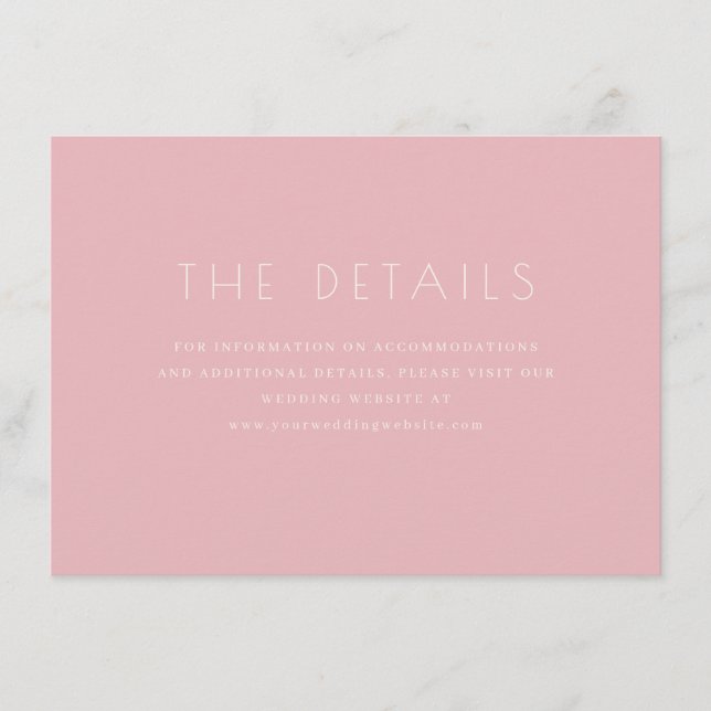 Sophisticated Pink Minimalist Enclosure Card (Front)