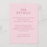 Sophisticated Pink Minimalist Invitation