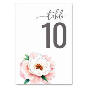 Sophisticated Pink Watercolor Table Number