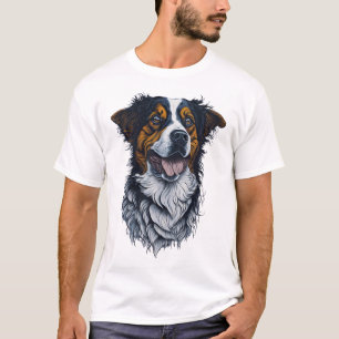 Sophisticated Pooch Portraits Trendy Dog Head Arti T-Shirt