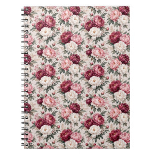 Sophisticated Premium Peony Bouquet Clusters Notebook