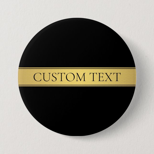 Sophisticated Presentation | Faux Gold & Black 7.5 Cm Round Badge (Front)
