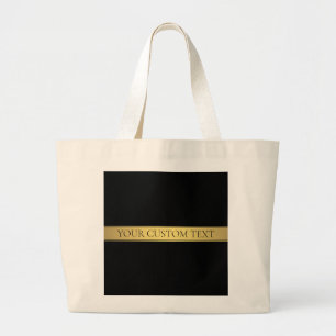 Sophisticated Presentation Faux Gold & Black Large Tote Bag