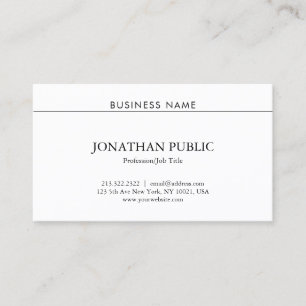 Sophisticated Professional Modern Trendy Plain Business Card