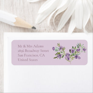 Sophisticated Purple Floral Pre-Addressed Return