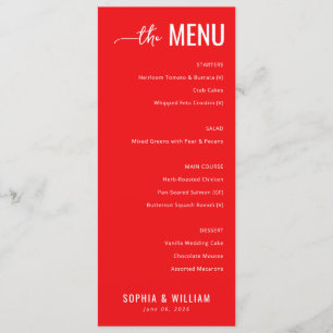 Sophisticated Red Menu Template