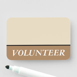 Sophisticated, Respectable "VOLUNTEER" Name Tag
