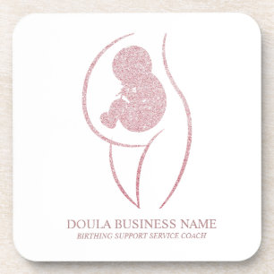 sophisticated Rose Gold Doula & Birth Coach Coaster