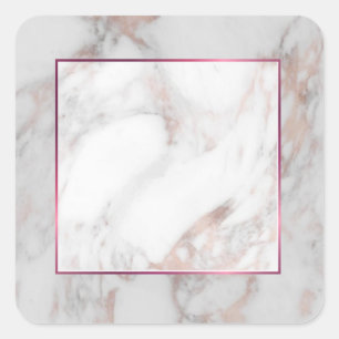Sophisticated Rose Gold Marble Blank Template Square Sticker