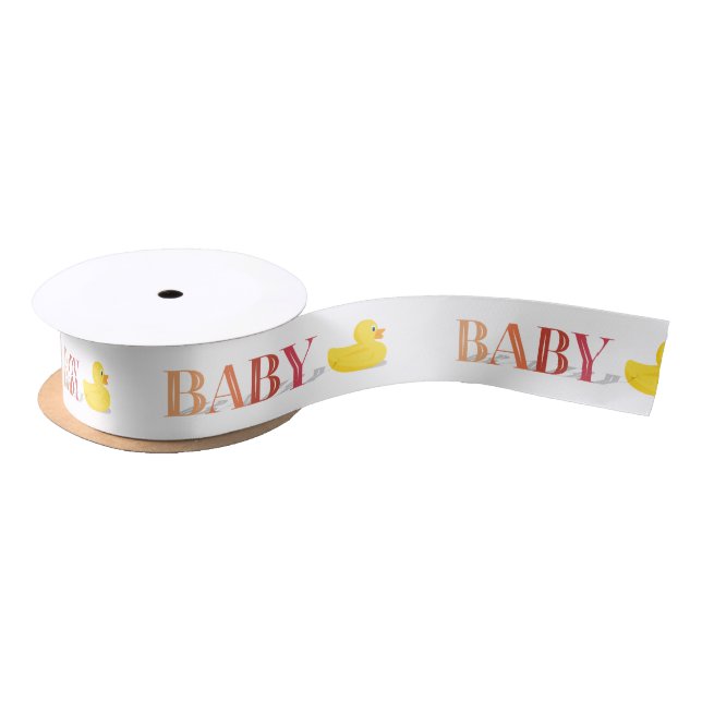 Sophisticated Rubber Duck Baby Shower Ribbons Satin Ribbon (Spool)