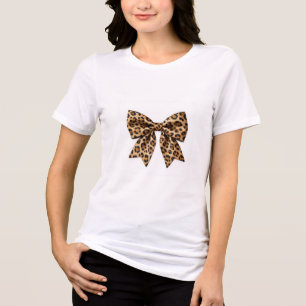 Sophisticated Safari Leopard Pattern Luxury Bow St Tri-Blend Shirt