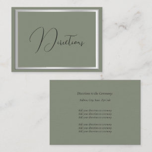 Sophisticated Sage & Silver Wedding Enclosure Card