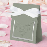 Sophisticated Sage & Silver Wedding Favour Box<br><div class="desc">Beautiful sophisticated sage and silver colored wedding favor box. Trendy sage and silver colors for your special day. Romantic and fashionable colors for weddings. Pretty sage background with a shiny silver border. Unique, chic and classy invitation suitable for any season. All text, font and font color is fully customizable to...</div>