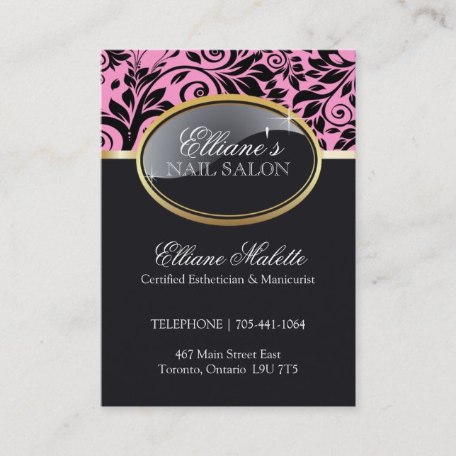 Sophisticated Salon and Spa Appointment Card (Front)