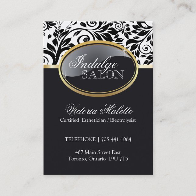 Sophisticated Salon Business Card Template (Front)