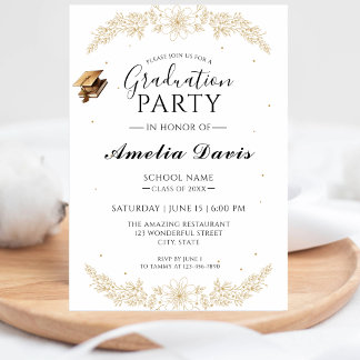 Sophisticated Script Graduation Celebration Invite