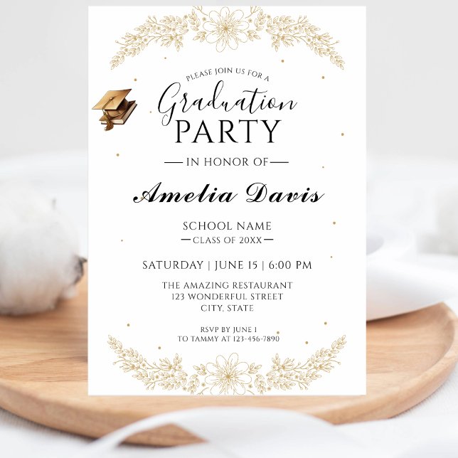 Sophisticated Script Graduation Celebration Invite (Creator Uploaded)