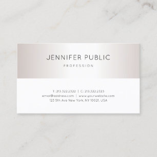 Sophisticated Script Silver Look Unique Plain Business Card