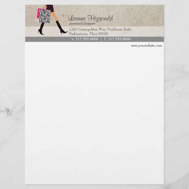 Sophisticated Shopper Letterhead (Front)