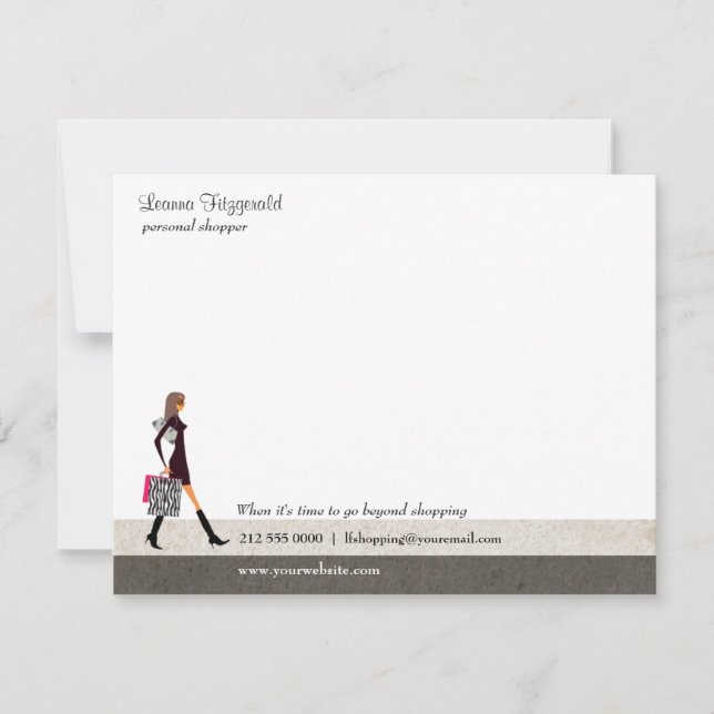 Sophisticated Shopper Notecard (Front)