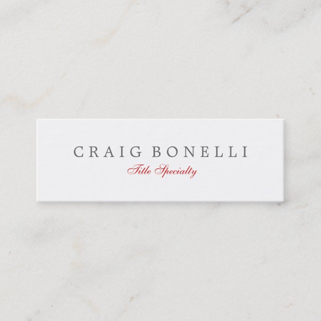 Sophisticated Skinny Slim Script Business Card (Front)