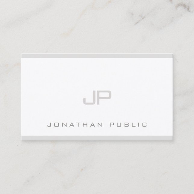 Sophisticated Sleek Modern Trendy Elegant Plain Business Card (Front)