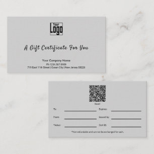 Sophisticated Small Business Gift Certificate