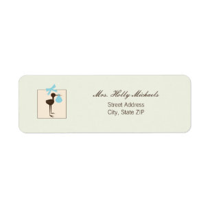 Sophisticated Stork Blue & Brown Baby Shower