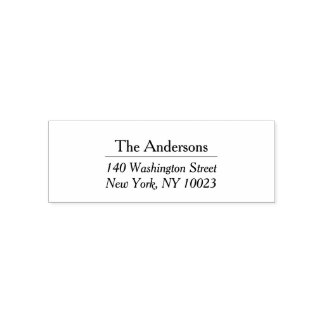 sophisticated stripe return address label self-inking stamp