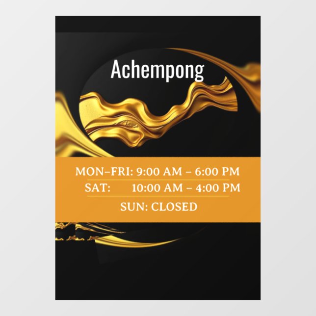 Sophisticated Studio Signage: Achempong Gold Wave  (Sheet)