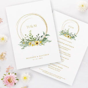 Sophisticated Summer Floral Sunflowers Wedding