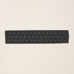 Sophisticated Swiss Dots Long Chiffon Scarf<br><div class="desc">Personalised with your initials monogram.  Small white dots on a black background with black border and edge.  Matching tote available.</div>