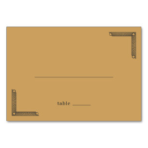 Sophisticated Tan Geometric Accents Table Number