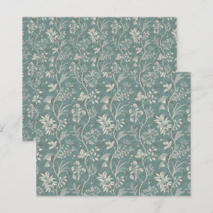 Sophisticated Teal Green Botanical Scrapbook Paper