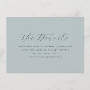 Sophisticated Teal Minimalist Calligraphy Enclosure Card