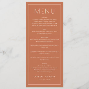 Sophisticated Terracotta Menu Template