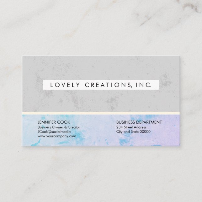 Sophisticated Texture Corporate Colour Block Business Card (Front)
