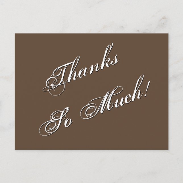 Sophisticated "Thanks So Much!" Postcard (Front)