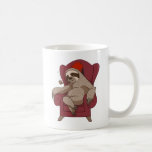 Sophisticated Three Toed Sloth Coffee Mug<br><div class="desc">Yeah,  I don't even know what's going on here. We have a sloth in a high backed wing chair,  smoking a bubble pipe and wearing a fez. He is very sophisticated. Just a funny illustration for quirky sloth lovers</div>