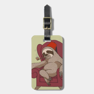 Sophisticated Three Toed Sloth Luggage Tag
