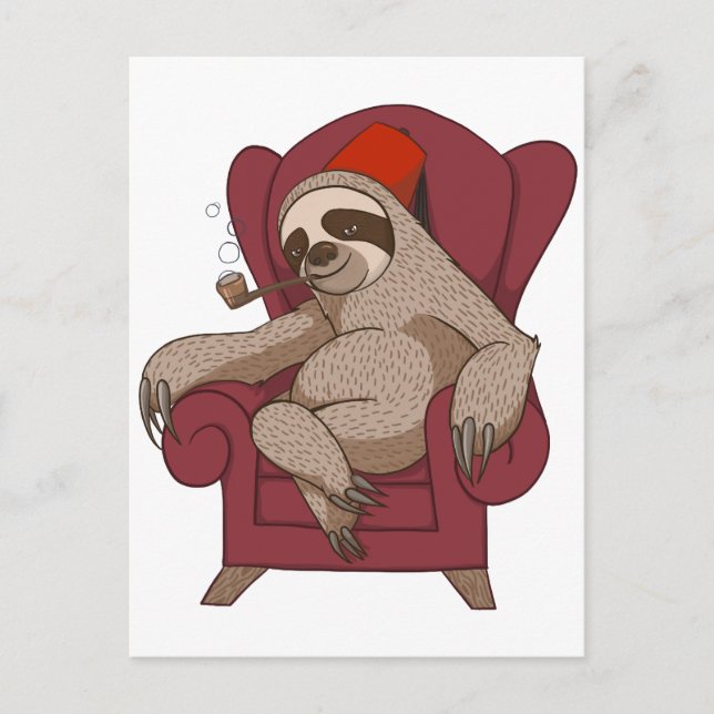 Sophisticated Three Toed Sloth Postcard (Front)