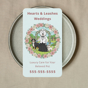 Sophisticated Wedding Pet Service Wedding Pet Care Business Card