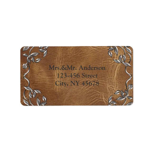 Sophisticated Western Leather Address Labels (Front)