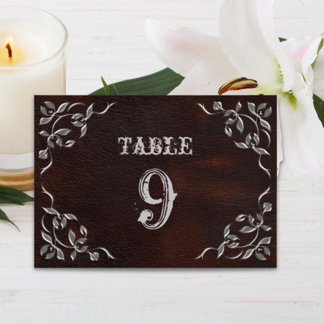 Sophisticated Western Wedding Table Numbers Card (Sophisticated Western Wedding Table Numbers Card)